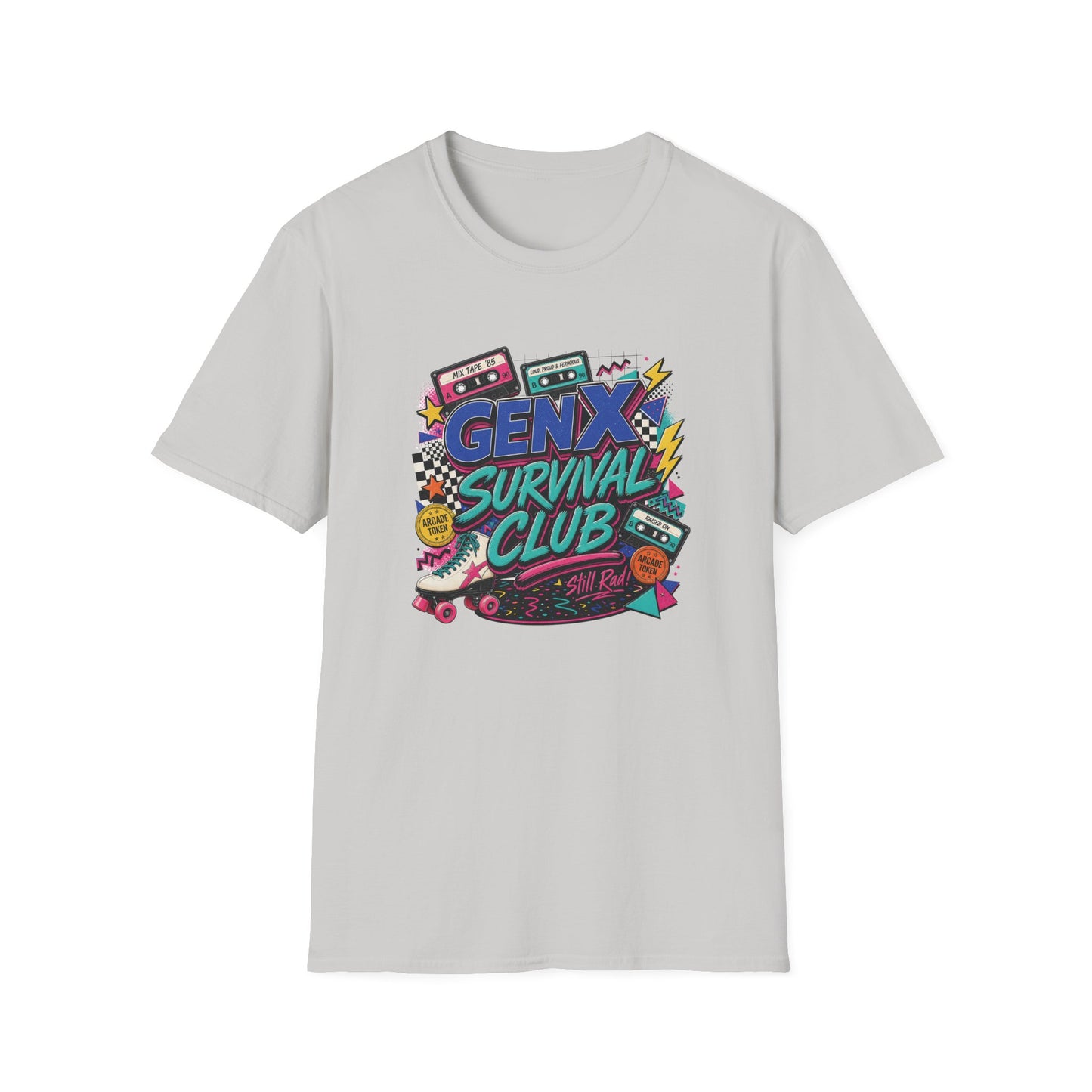 Gen X Survival Club T-Shirt | 80s Retro Cassette Graphic
