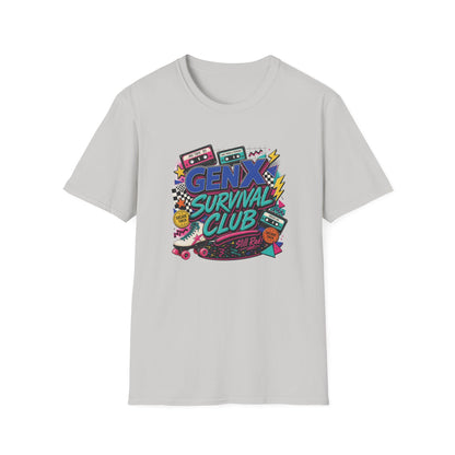 Gen X Survival Club T-Shirt | 80s Retro Cassette Graphic