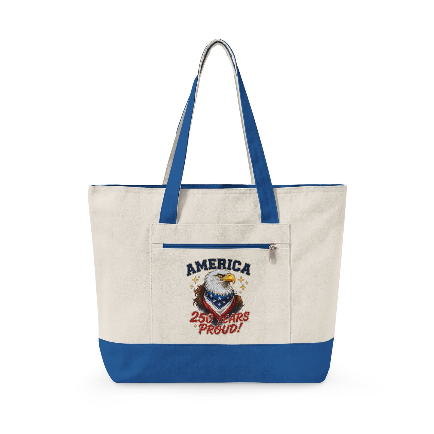 America Eagle Crest zipper tote | Canvas Tote, Patriotic Stars Stripes