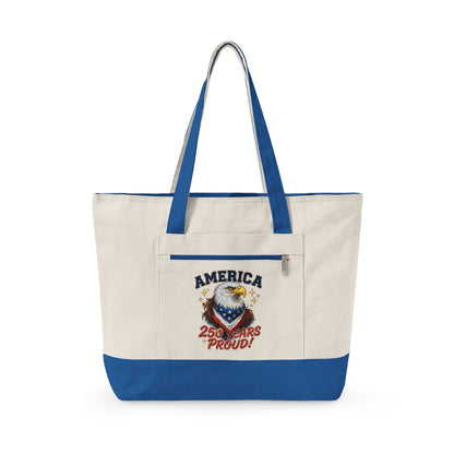America Eagle Crest zipper tote | Canvas Tote, Patriotic Stars Stripes