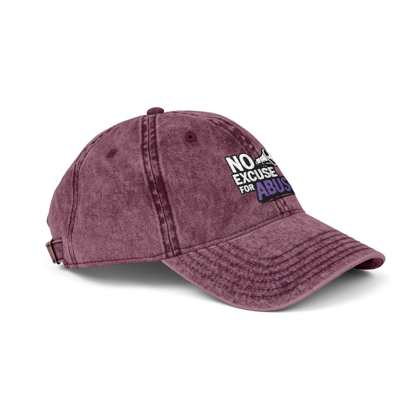 Vintage Embroidered Cap with Anti-Abuse Message - Casual Hat for Awareness, Support Events, Fundraisers, Gifts, Summer Days