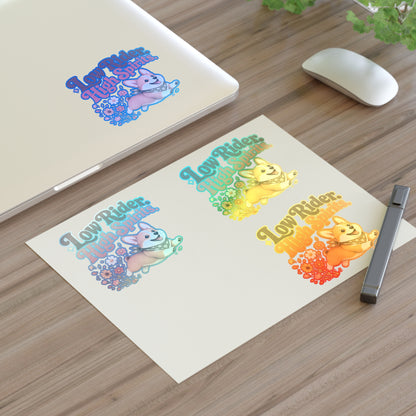 Low Rider High Spirits Corgi Sticker Sheet | Retro Floral Corgi Stickers