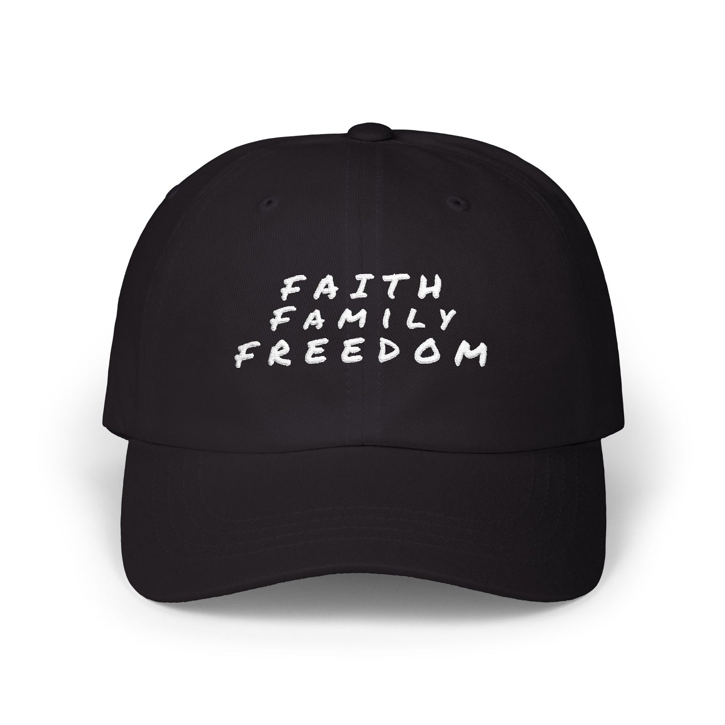 Embroidered Dad Cap, Faith Family Freedom Hat, Baseball Cap for Dad, Men's Hat with Inspirational Words, Religious Gift for Him