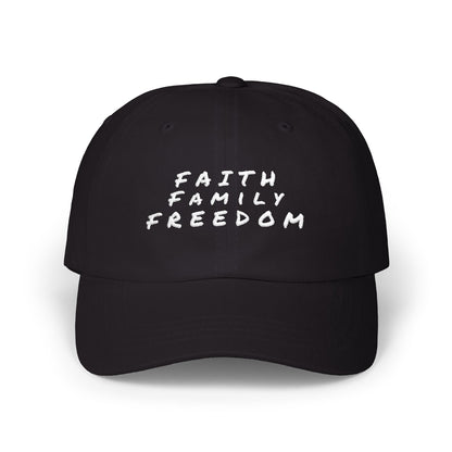 Embroidered Dad Cap, Faith Family Freedom Hat, Baseball Cap for Dad, Men's Hat with Inspirational Words, Religious Gift for Him