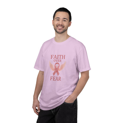 Faith Over Fear Unisex T-Shirt, Inspirational Shirt, Breast Cancer Awareness Tee, Gift for Support, Everyday Casual Wear