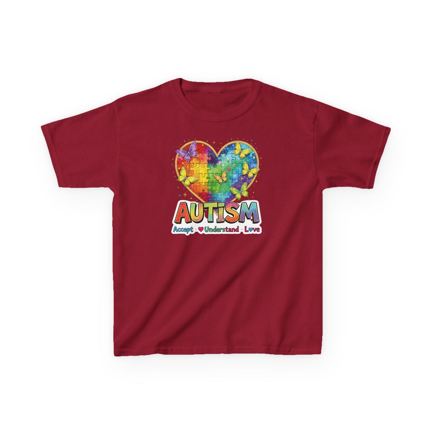 Autism Puzzle Heart Kids Tee | Accept Understand Love