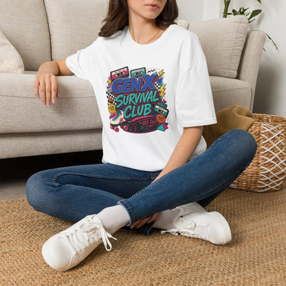 Gen X Survival Club T-Shirt | 80s Retro Cassette Graphic