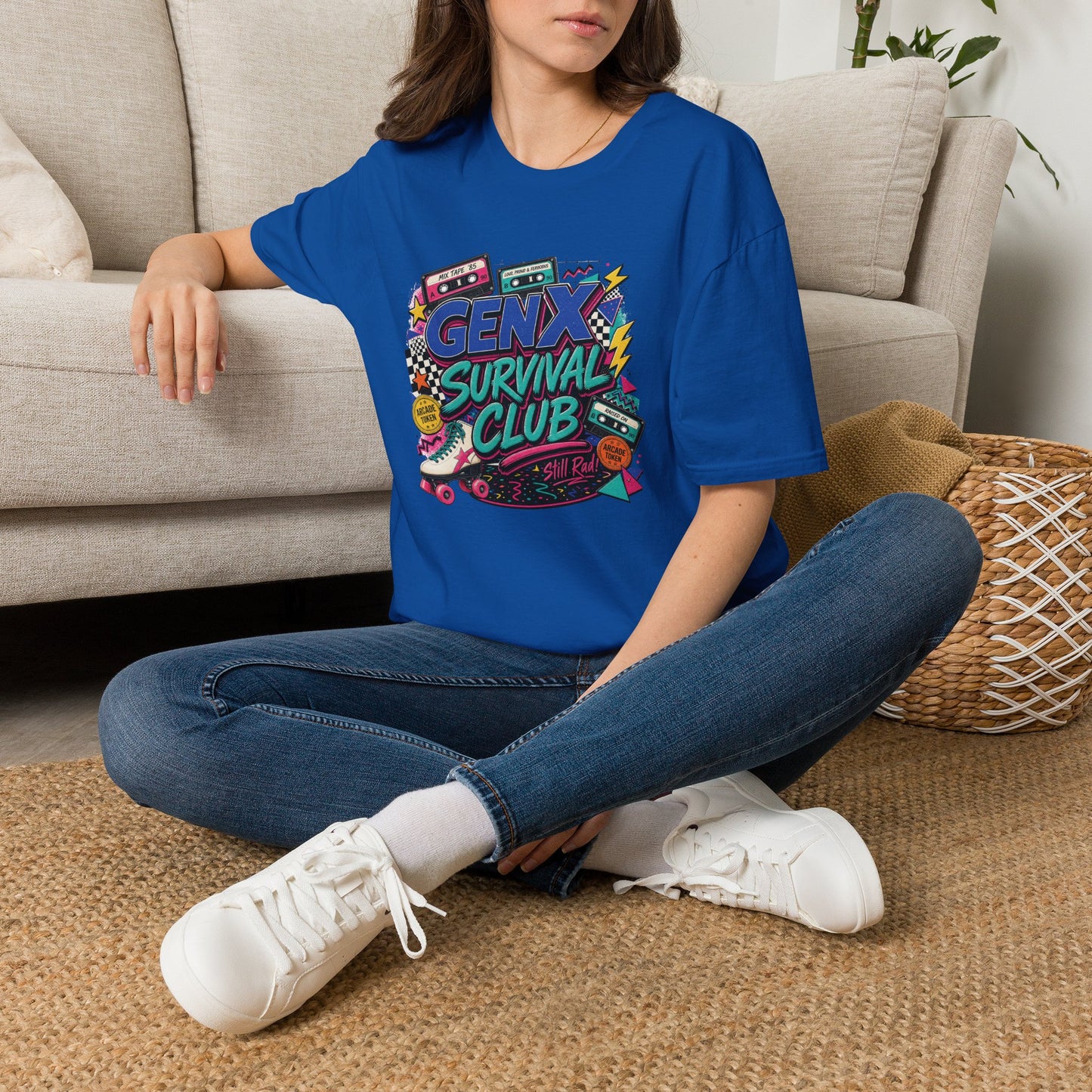 Gen X Survival Club T-Shirt | 80s Retro Cassette Graphic