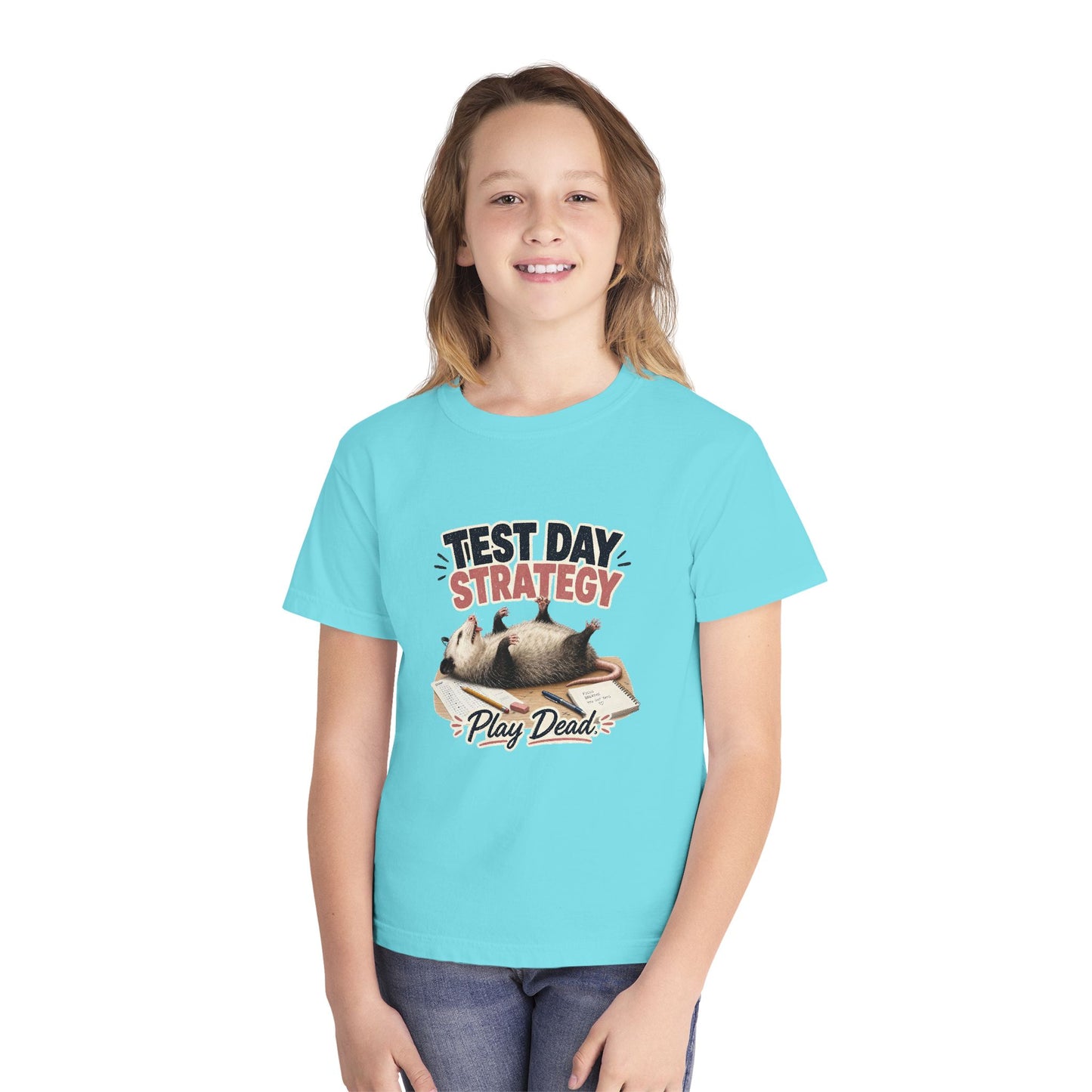 Test Day Strategy Play Dead Youth Tee | Possum Illustration, Back-to-School