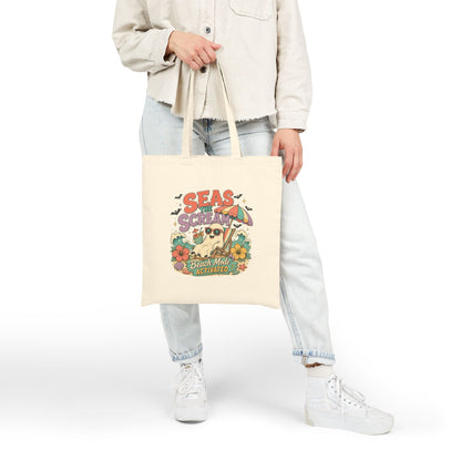 Seas the Scream beach pug illustration Tote Bag | personalized name option