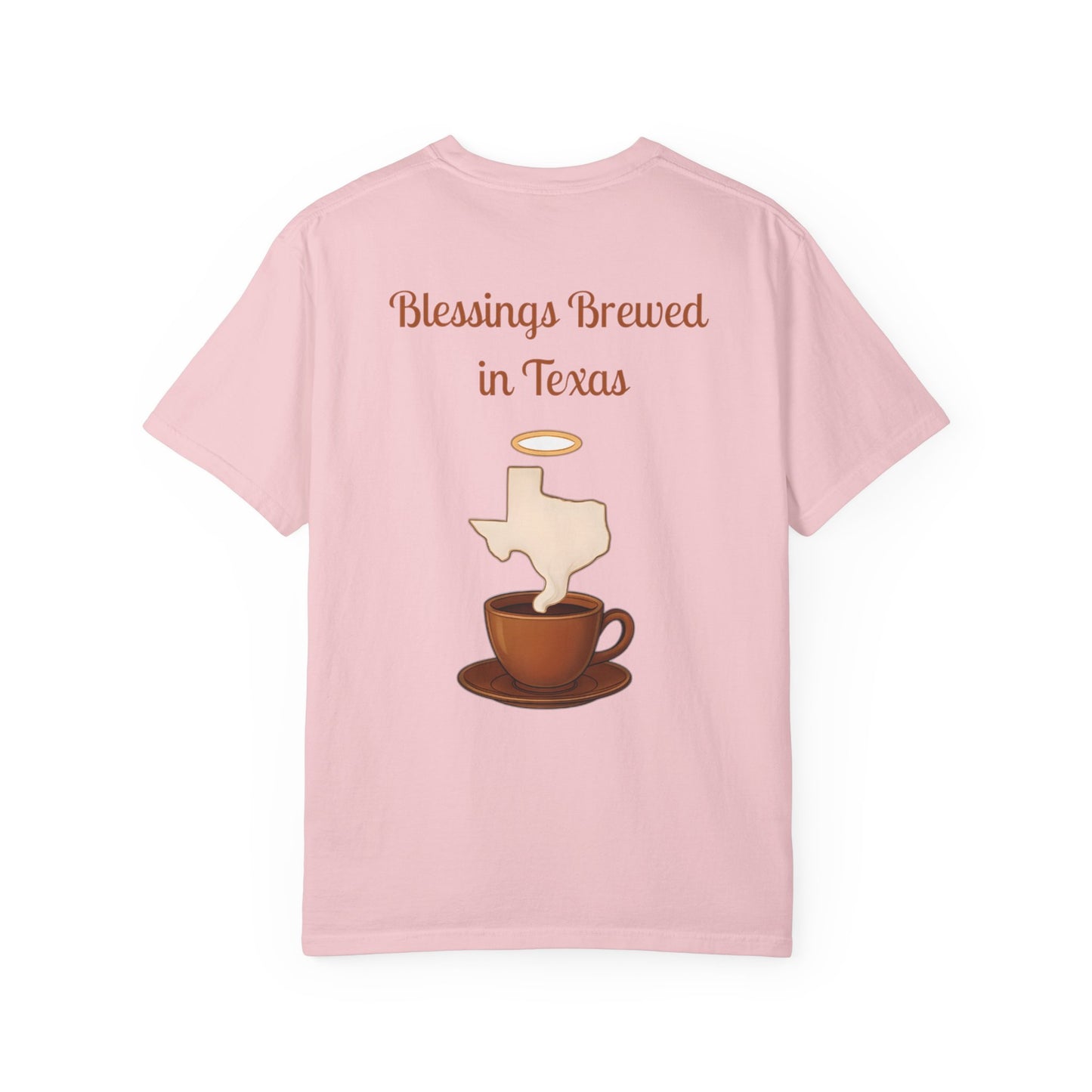 Blessings Brewed T-Shirt, Faith-Inspired Tee, Coffee Lover Gift, Texas Pride Apparel, Unisex Casual Wear