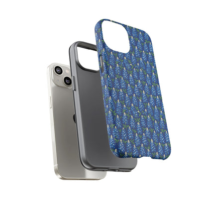 Phone Case, Texas Bluebonnet Tough Case, Navy Floral Phone Cover, Protective iPhone Case, Samsung Galaxy Case, Texas Wildflower Gift