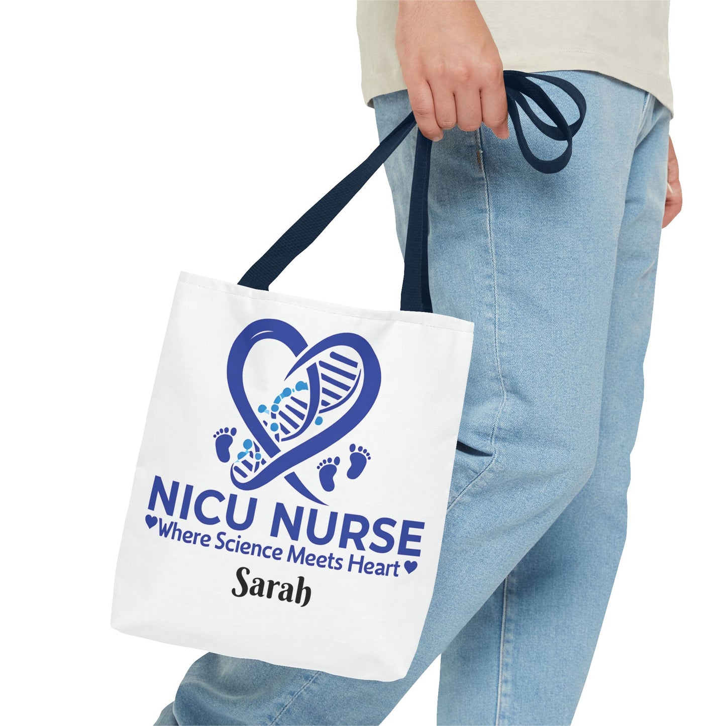 NICU Nurse Tote Bag, Science Meets Heart Bag, Gift for Nurses, Healthcare Tote, Personalized Nurse Gift