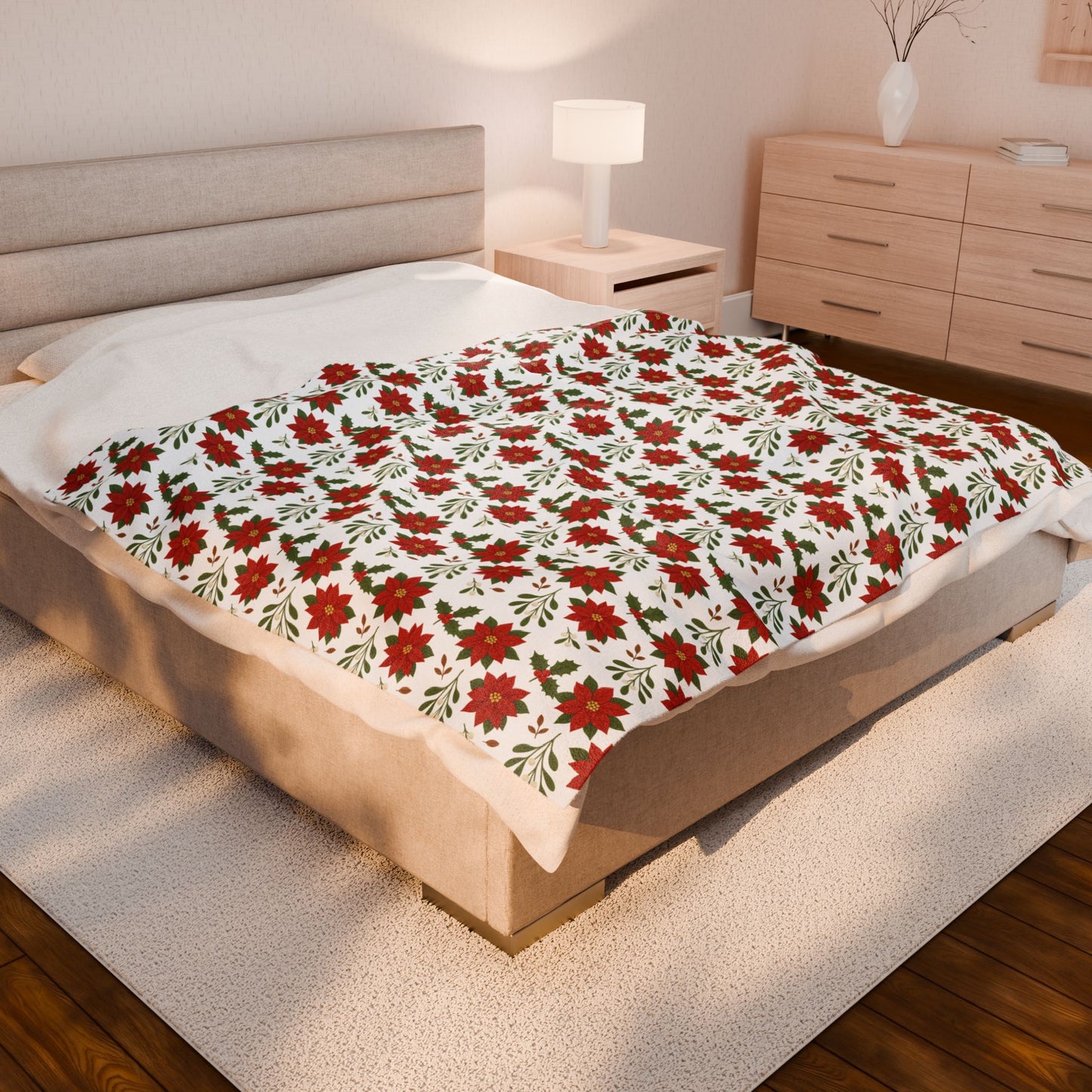Cozy Christmas Plush Blanket, Soft Holiday Throw Blanket, Perfect for Winter Decor, Gift for Her, Warm Home Essentials