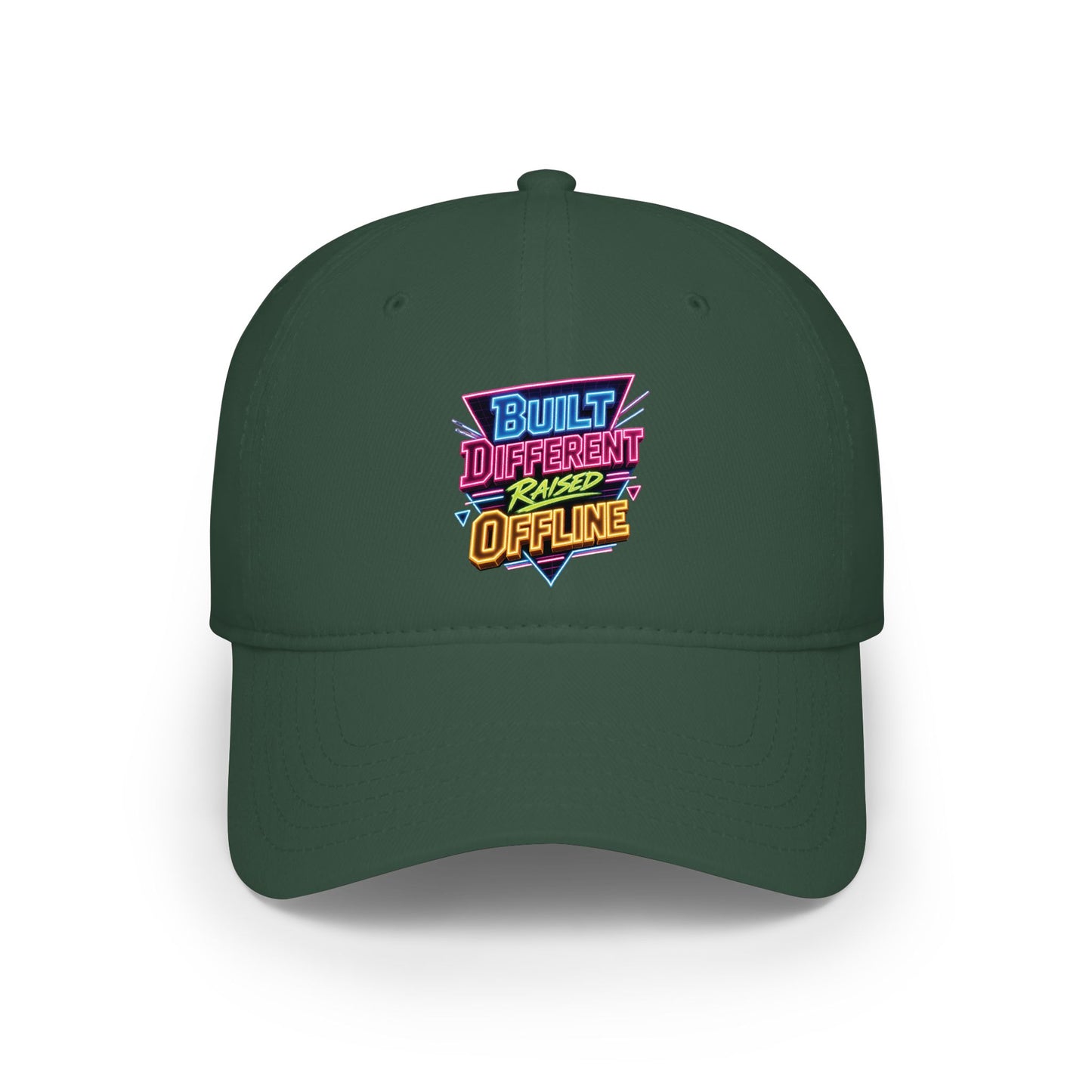 Built Different Offline graphic Baseball Cap | Retro Neon Patch