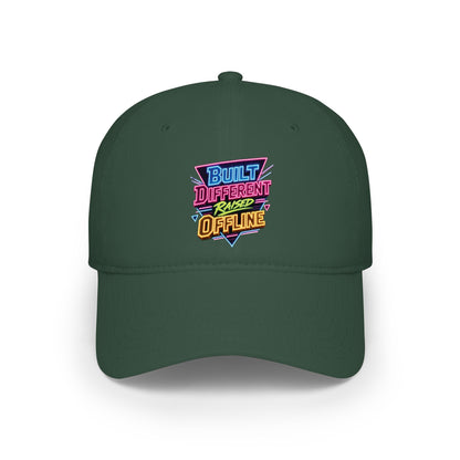 Built Different Offline graphic Baseball Cap | Retro Neon Patch