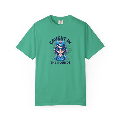 Nurse Humor T-Shirt, Caught in the Rounds Tee, Fun Gift for Healthcare Workers, Medical Apparels for Nurses, Casual Wear, Nursing [...]