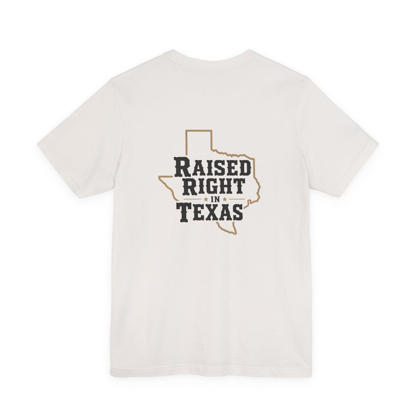 Raised Right in Texas T-Shirt | Texas Outline, Typographic Western Design