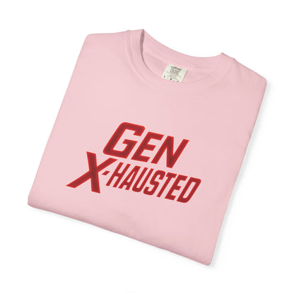 Gen X-Hausted Unisex T-shirt, Forgot Again Found Out Funny Tee, Gen X Humor Gift, Retro 80s 90s Shirt, Vintage Style Clothing