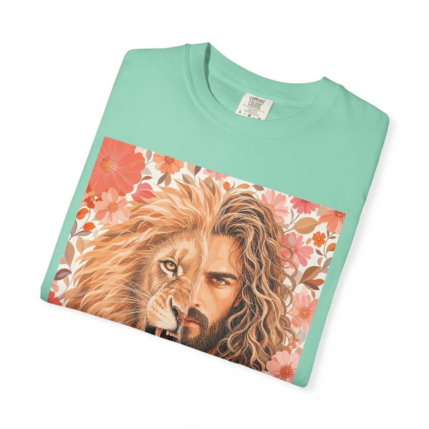 Jesus Lion of Judah split face portrait T-Shirt | Inspirational faith tee