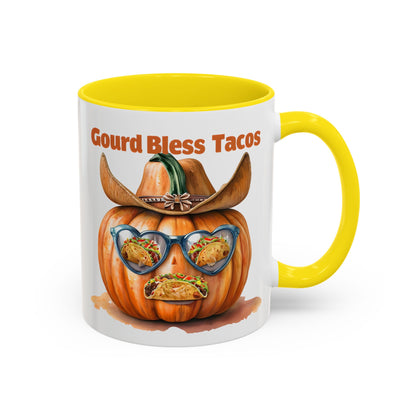 Gourd Bless Tacos Coffee Mug - Perfect for Fall, Halloween, Thanksgiving, Taco Lovers, Kitchen Decor