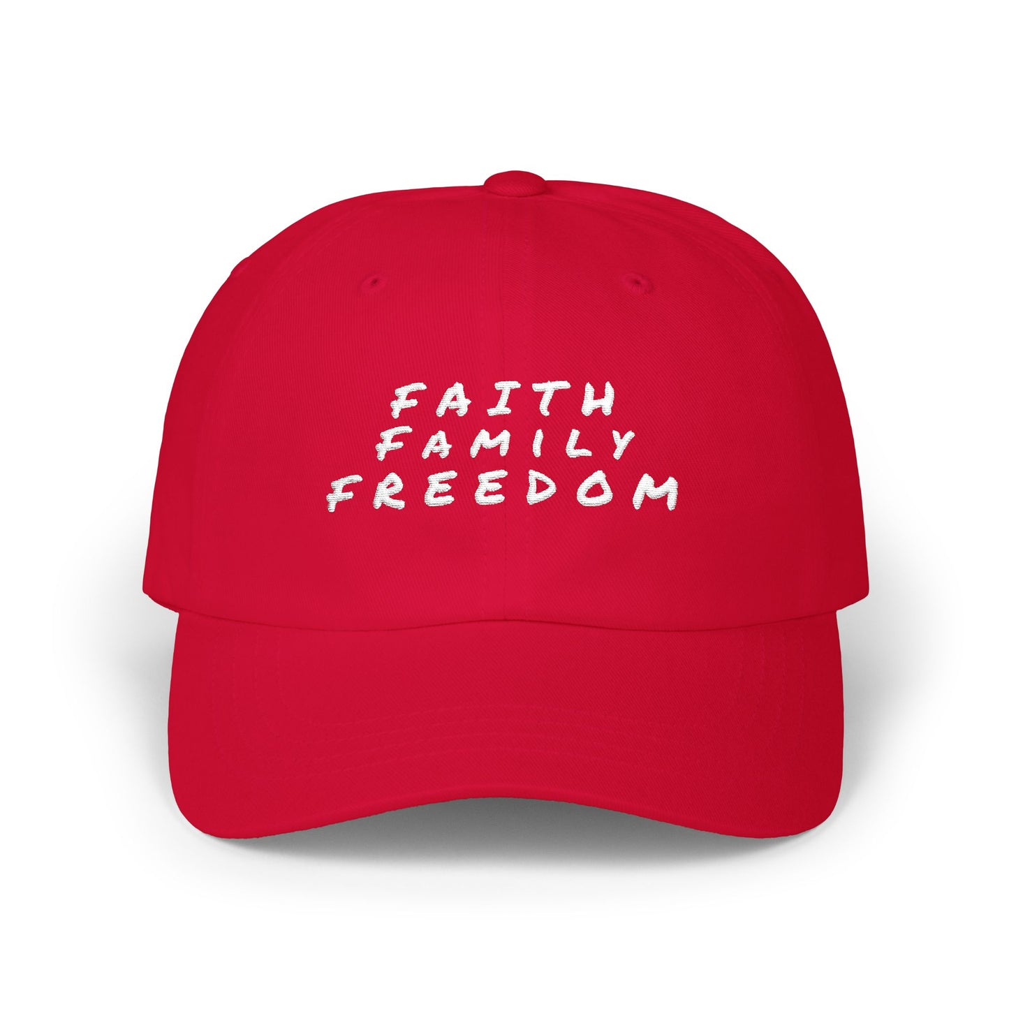 Embroidered Dad Cap, Faith Family Freedom Hat, Baseball Cap for Dad, Men's Hat with Inspirational Words, Religious Gift for Him
