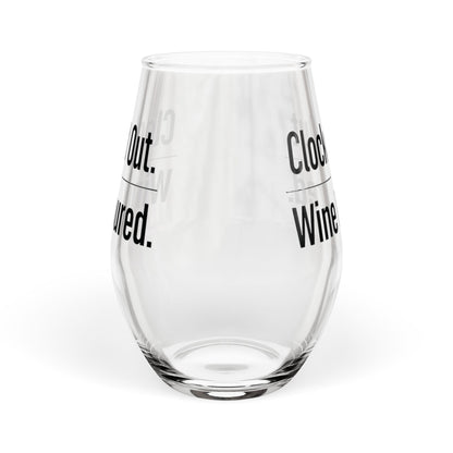 Clocked Out Wine Poured Stemless Wine Glass | 11.75oz