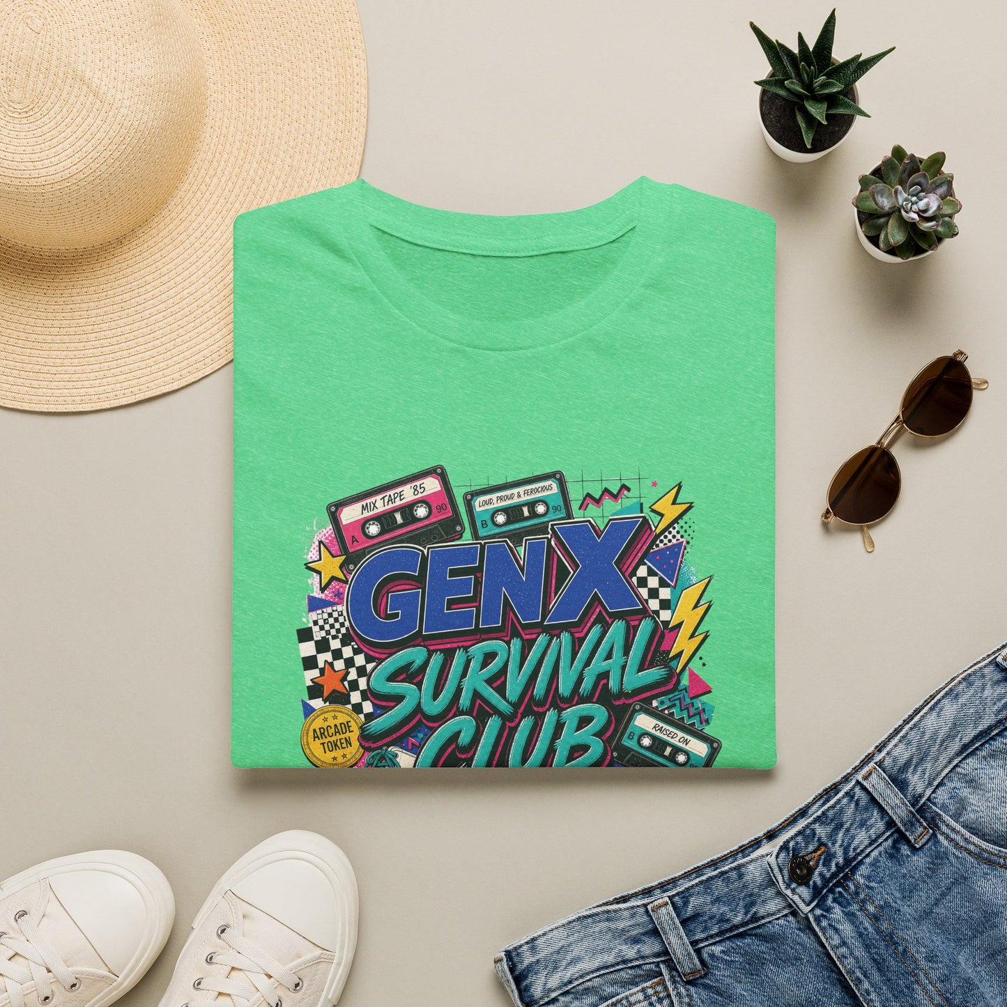Gen X Survival Club T-Shirt | 80s Retro Cassette Graphic