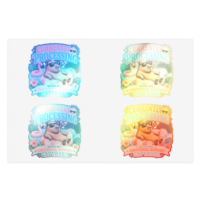 Currently Processing Capybara Sticker Sheet | Cute Relaxing Animal Stickers