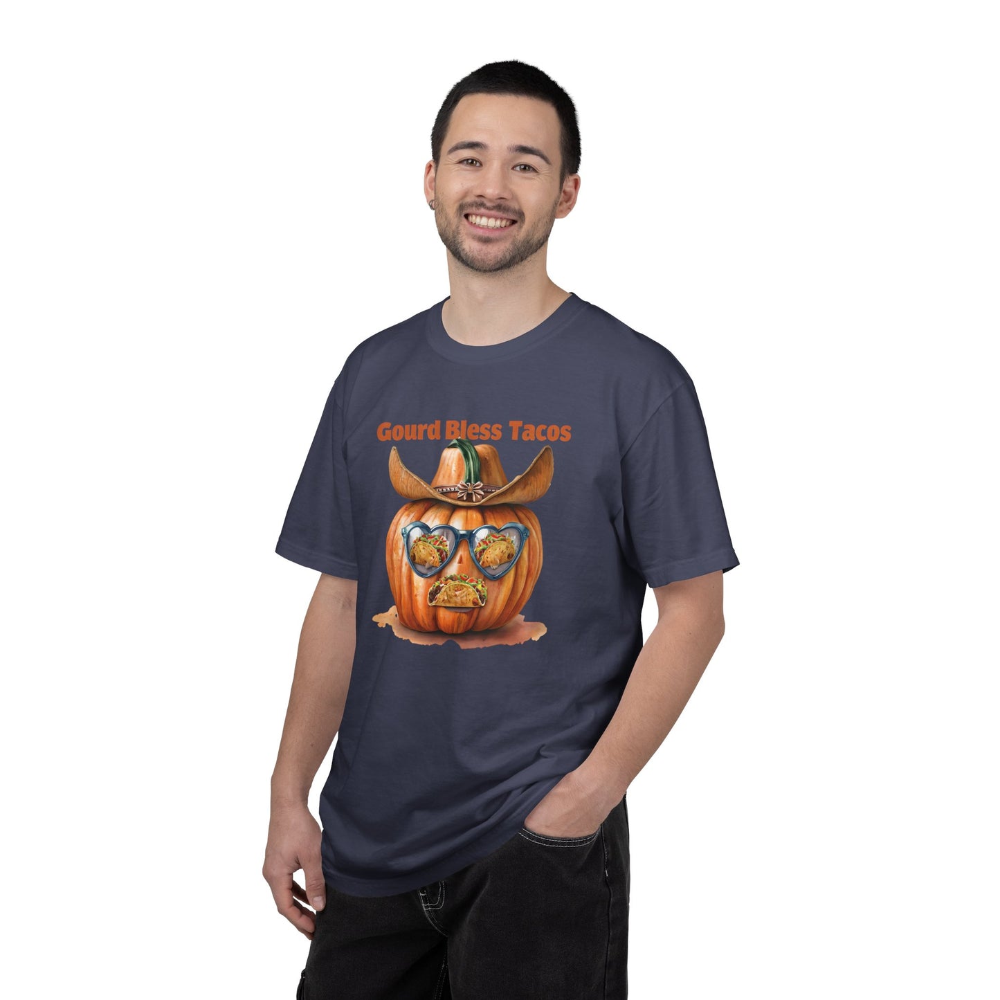 Funny Halloween T-Shirt, Gourd Bless Tacos Tee, Unisex Graphic Tee, Taco Lover Shirt, Fall Festival Apparel, Cute Pumpkin Shirt