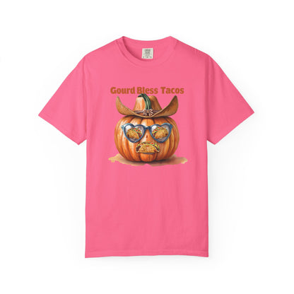 Funny Halloween T-Shirt, Gourd Bless Tacos Tee, Unisex Graphic Tee, Taco Lover Shirt, Fall Festival Apparel, Cute Pumpkin Shirt