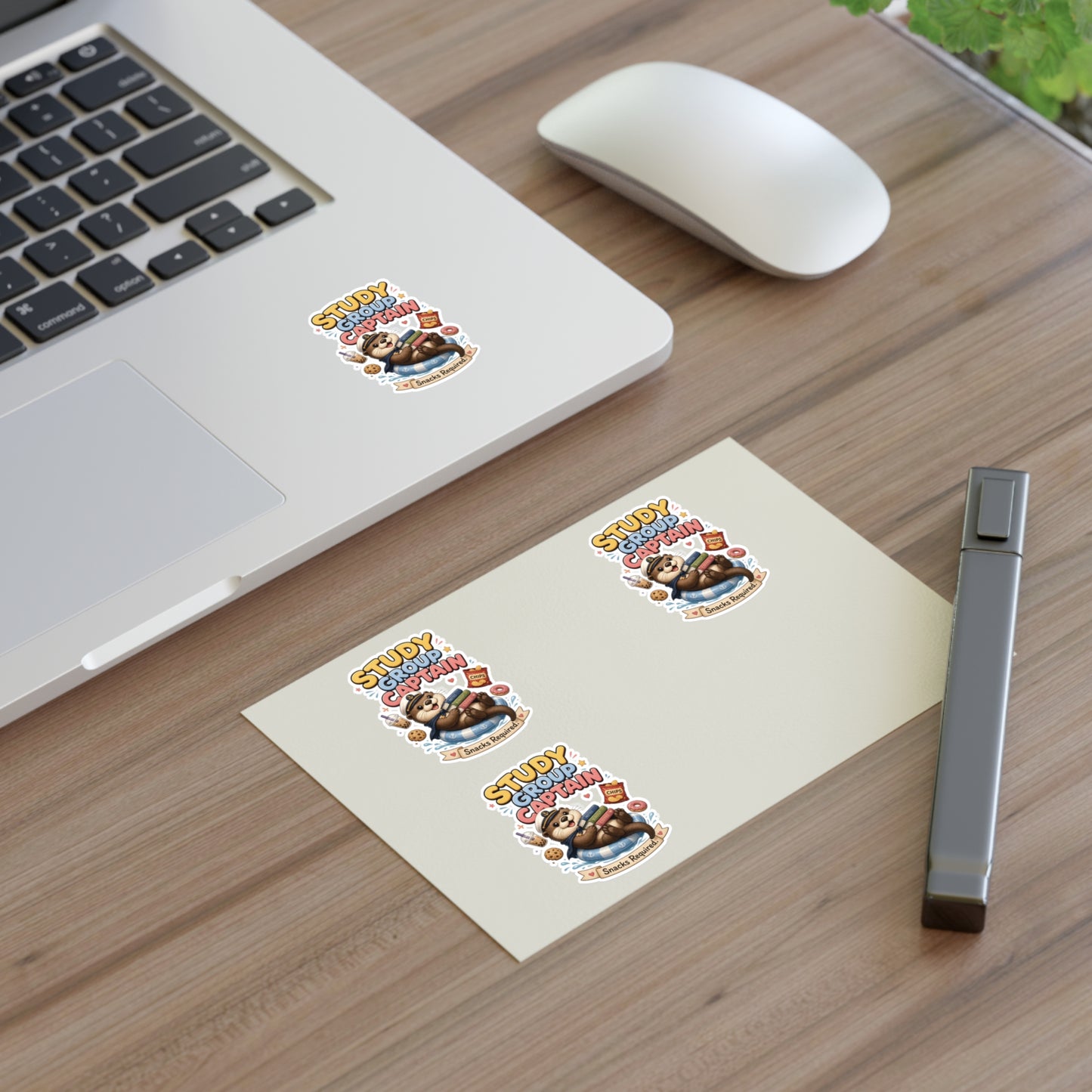 Study Group Captain Otter Sticker | Otter with Snacks Kiss-Cut Sticker