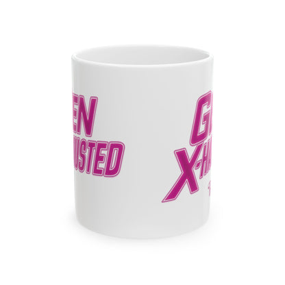 Humorous Gen X-Hausted Ceramic Mug, Personalized Coffee Cup, Custom Tea Mug Gift, Funny Quote Drinkware, Office Gift Ideas