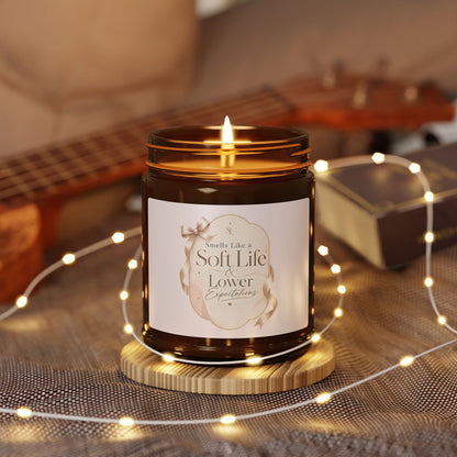 Soft Life Scented Candle amber jar | soy candle