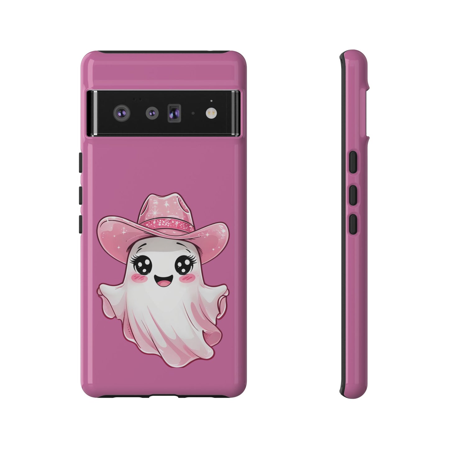 Cute Ghost Phone Case - Fun, Whimsical, Kawaii, Halloween, Gift Idea, Pink Ghost Design