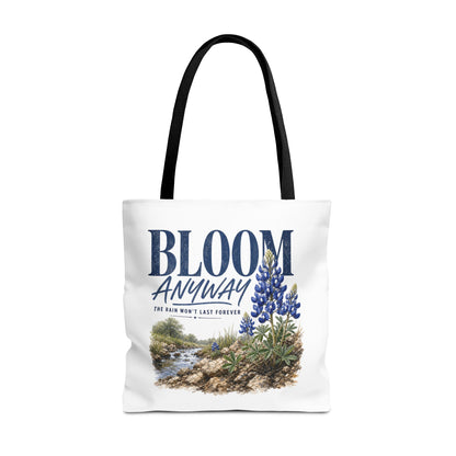 Bloom Anyway Tote Bag | Bluebonnet Wildflower Inspirational Design