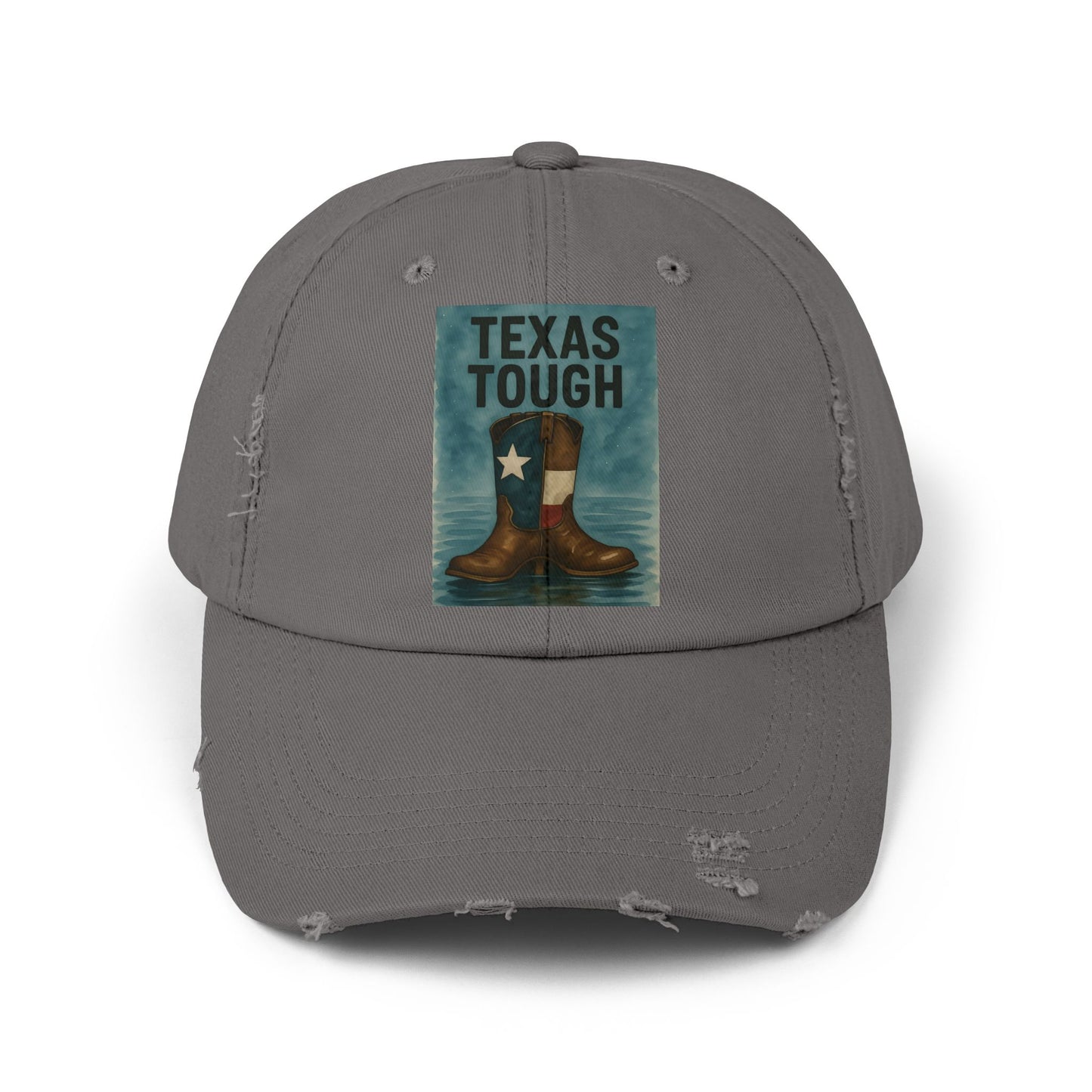Cap Texas Tough Cowboy Boots, Unisex Baseball Hat, Distressed Cap, Texas Flood Support, Tragedy Relief Gift