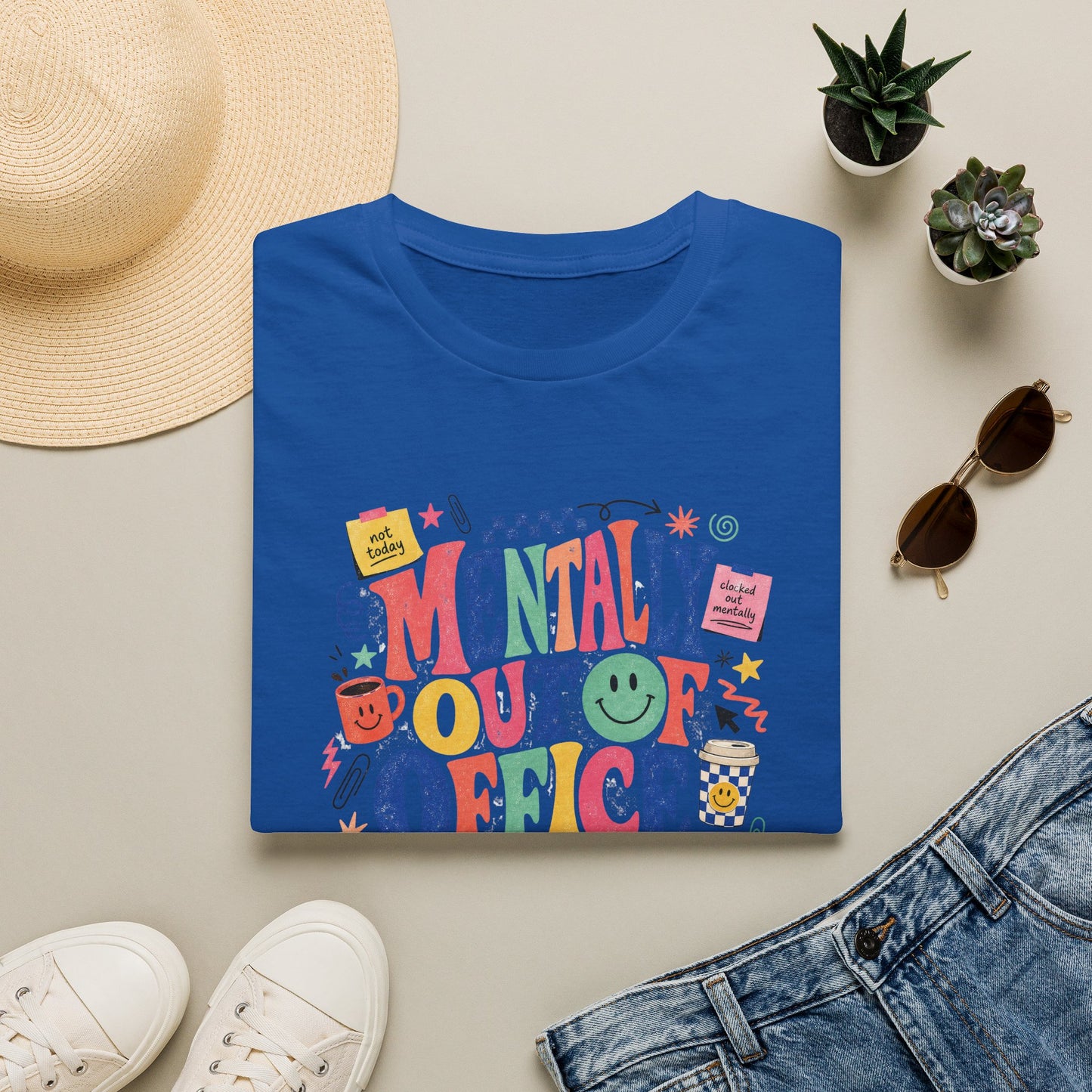 Mentally Out Of Office T-Shirt | Colorful Retro Graphic