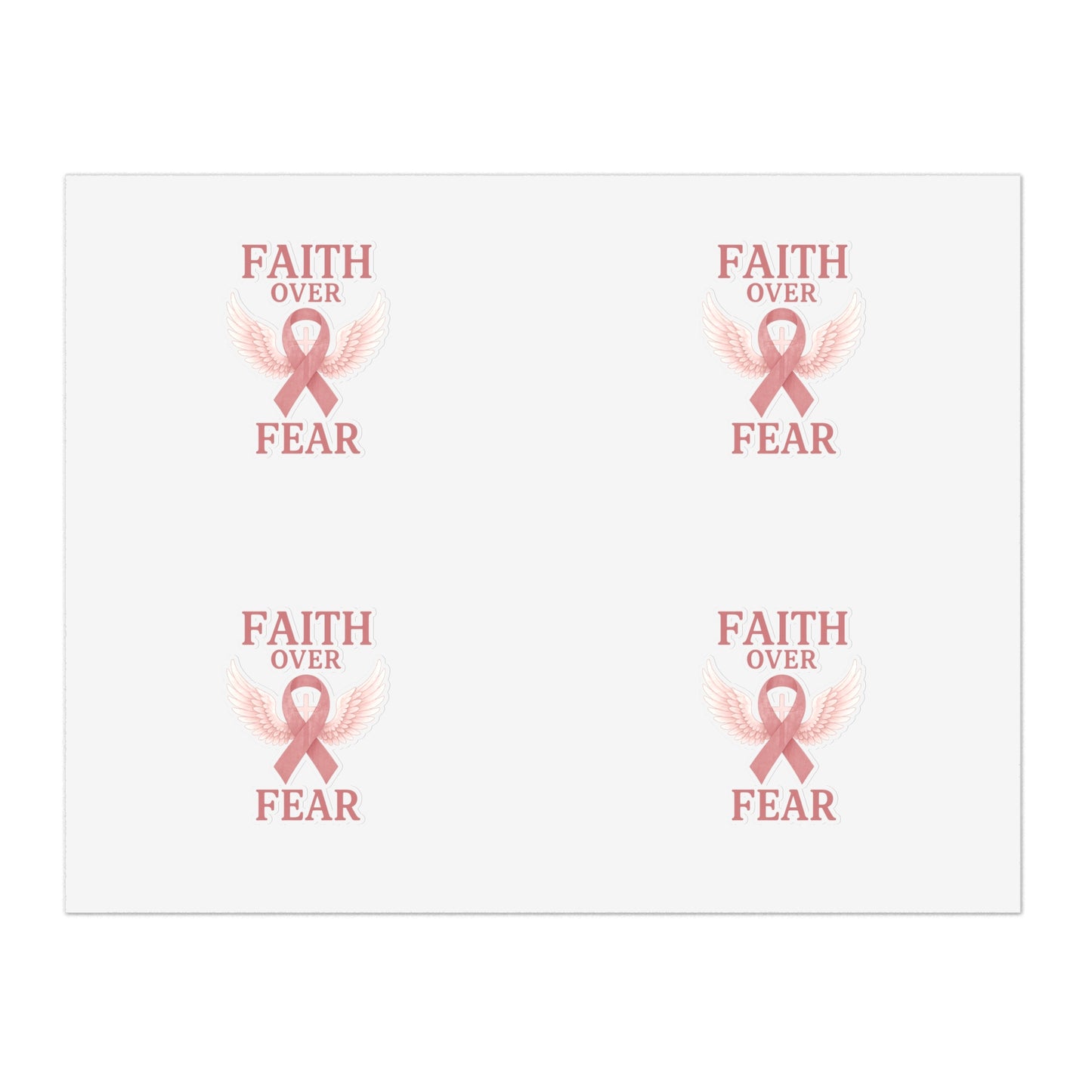 Empowering Sticker Sheets for Hope and Inspiration, Motivational Décor, Faith Over Fear, Breast Cancer Awareness