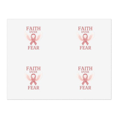 Empowering Sticker Sheets for Hope and Inspiration, Motivational Décor, Faith Over Fear, Breast Cancer Awareness