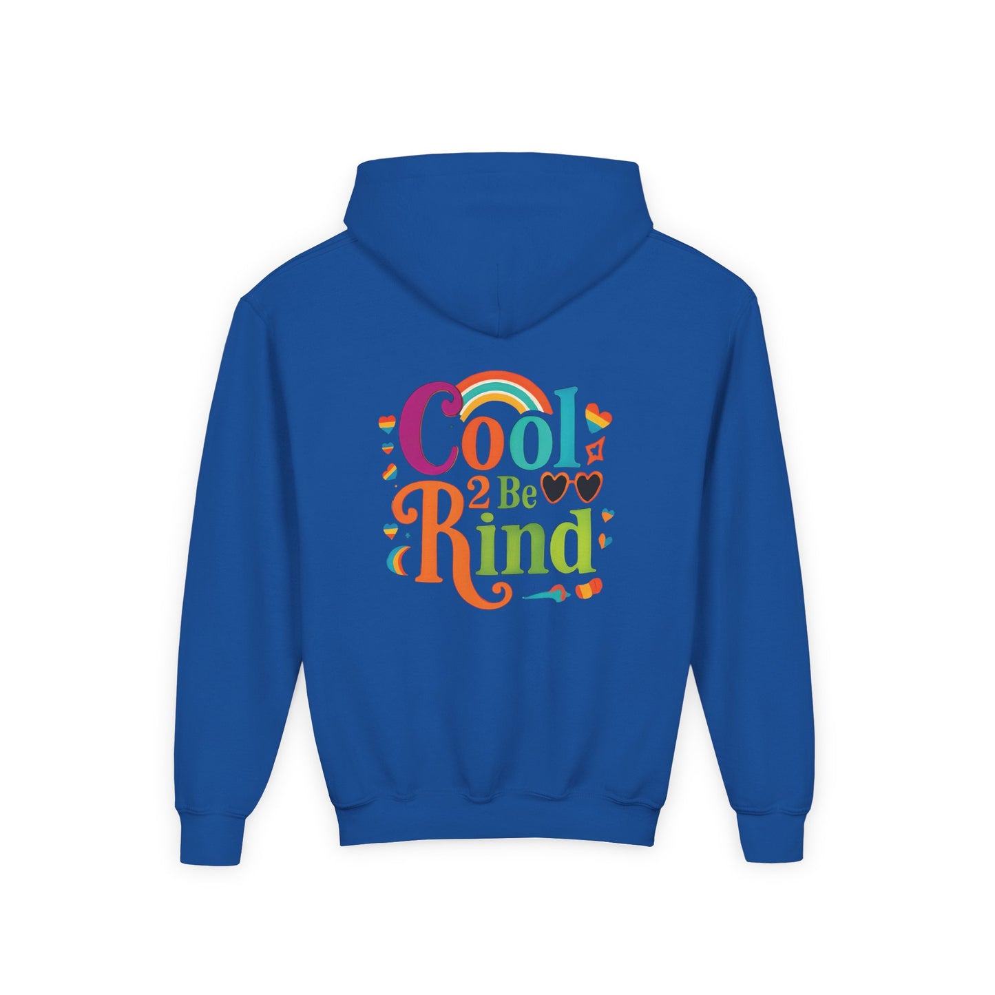 Cool 2 Be Kind Hoodie | Youth Hooded Sweatshirt, Colorful Rainbow Kindness Design
