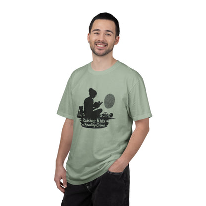 Raising Kids and Reading Crime T-shirt | Mom Reader Detective Design