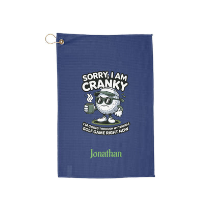 Cranky Golf Ball Cartoon towel | Golf Towel, Funny Golf Saying