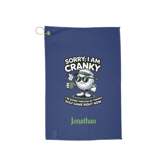 Cranky Golf Ball Cartoon towel | Golf Towel, Funny Golf Saying