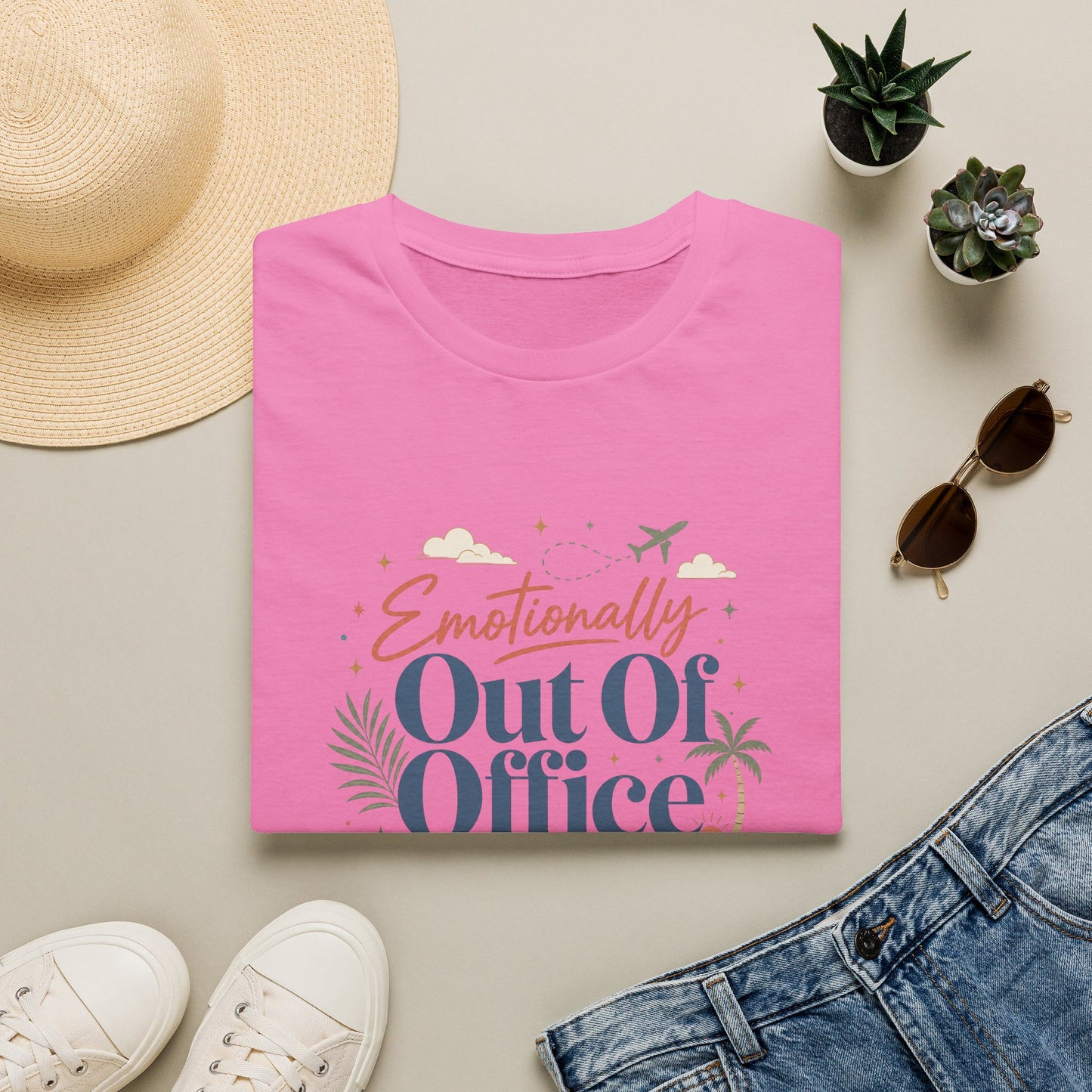 Emotionally Out Of Office T-Shirt | Vacation Palm Beach Design