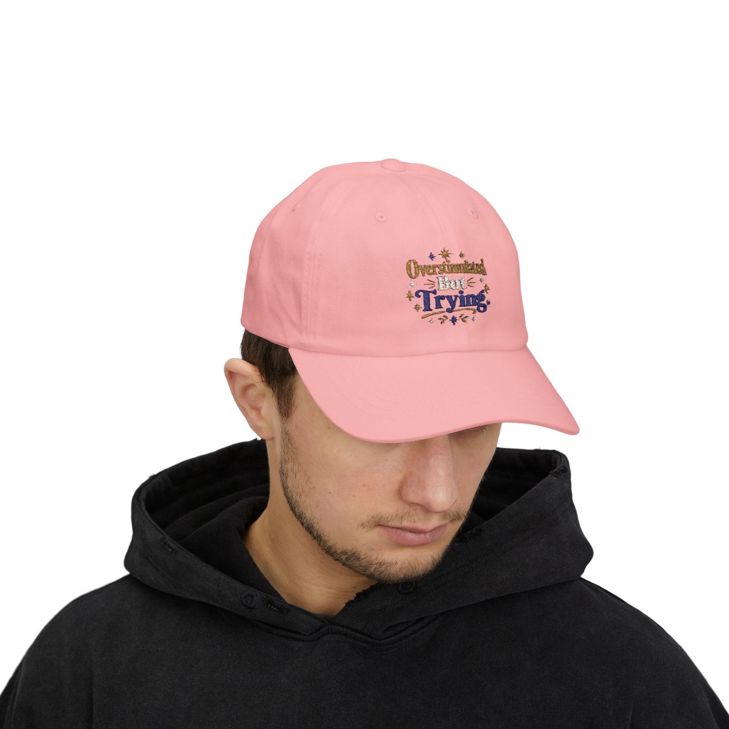 Overstimulated But Try Dad Cap — Funny Dad Hat for Tired Parents