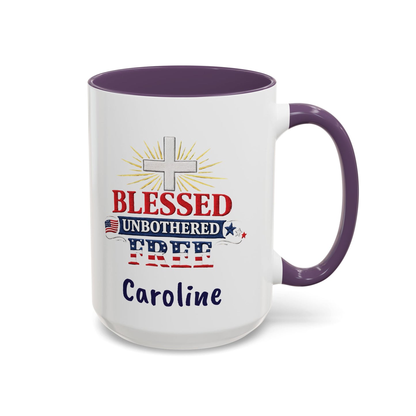 Blessed Unbothered Free, Coffee Mug | Accent Coffee Mug