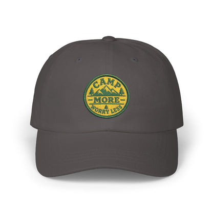 Camp More Worry Less Dad Cap | Embroidered Outdoor Patch Hat