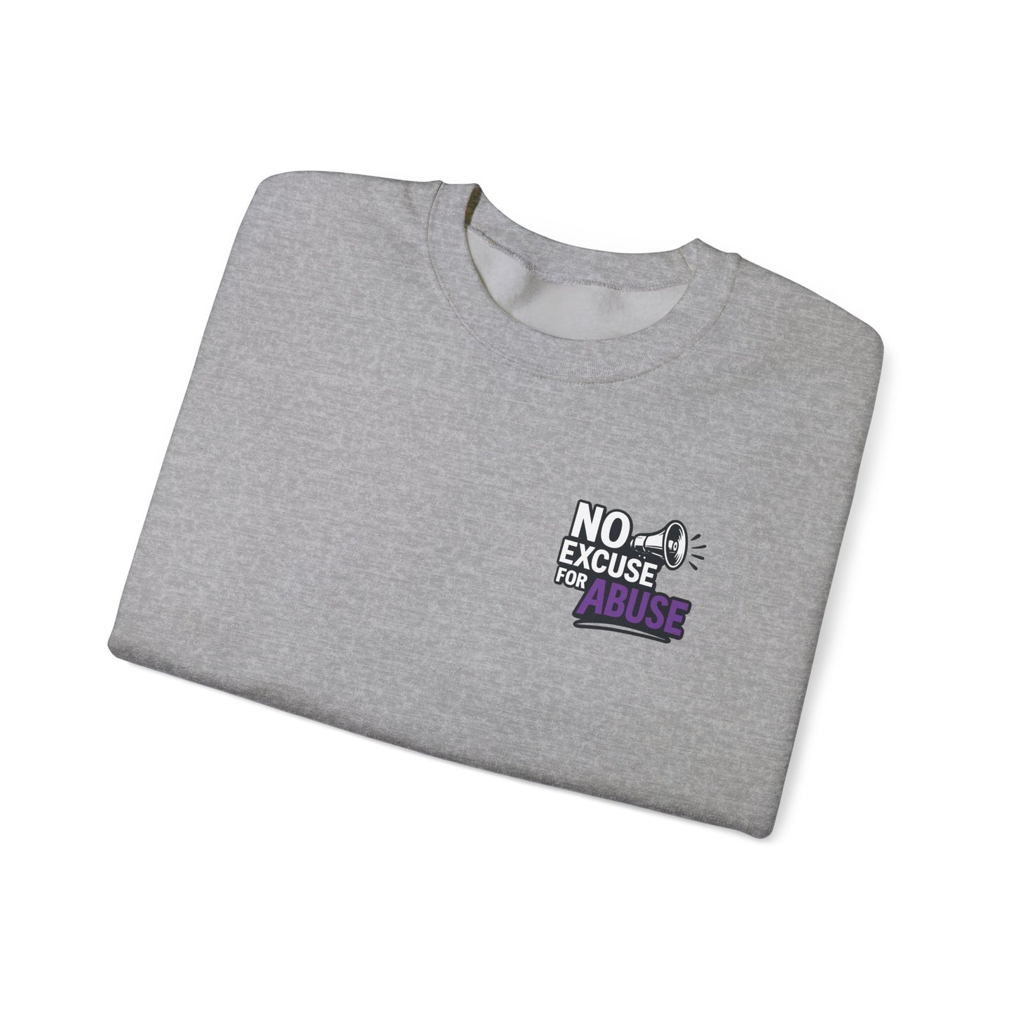 Awareness Sweatshirt - Unisex Heavy Blend™ Crewneck Sweatshirt, Domestic Violence Support Jumper, No Excuse For Abuse