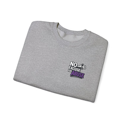 Awareness Sweatshirt - Unisex Heavy Blend™ Crewneck Sweatshirt, Domestic Violence Support Jumper, No Excuse For Abuse